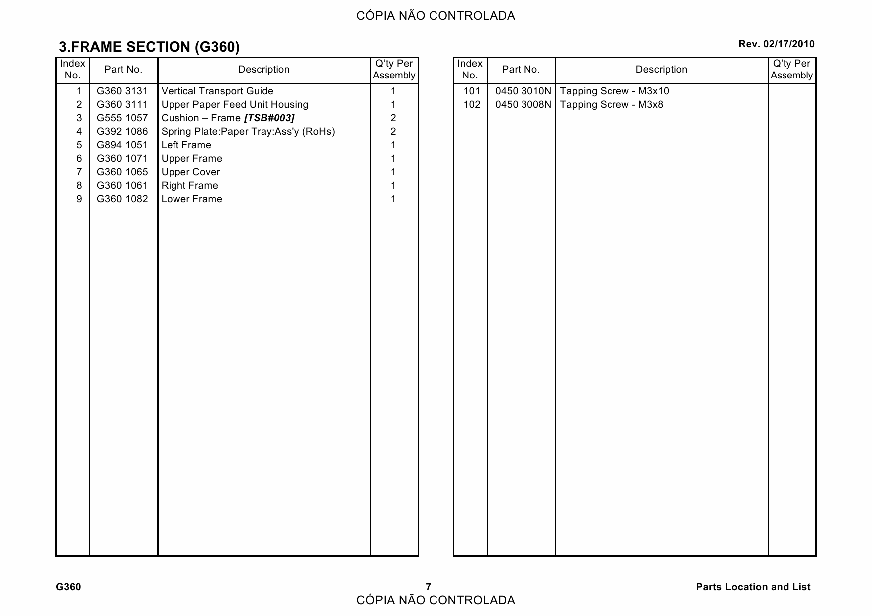 RICOH Options G360 PAPER-FEED-UNIT Parts Catalog PDF download-4